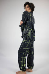 Silk Dreamscape Pants Black Check