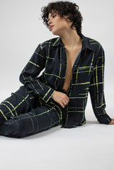 Silk Dreamscape Shirt Black Check