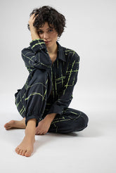 SILK PYJAMAS Black Check