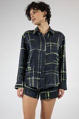 Silk Dreamscape Shorts Black Check