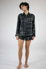 Silk Dreamscape Shorts Black Check