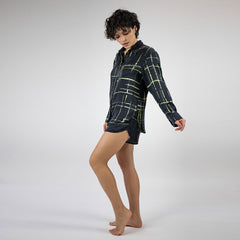 Silk Dreamscape Shorts Black Check