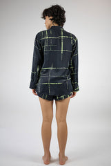 Silk Dreamscape Shirt Black Check