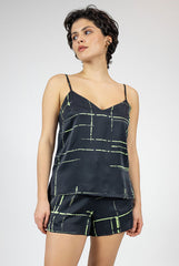 Silk Dreamscape Camisole Black Check