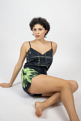 Silk Dreamscape Camisole Black Check