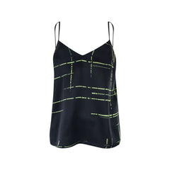 Silk Dreamscape Slip Dress Black Check