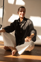 Black Heavy Linen Shirt Perfect Days