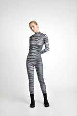 ZEBRA PRINT STRETCH JUMPSUIT