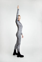 ZEBRA PRINT STRETCH JUMPSUIT