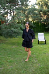 Black Heavy Linen Shorts Perfect Days