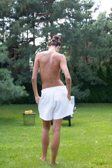 White Heavy Linen Shorts Perfect Days