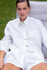 White Heavy Linen Shirt Perfect Days