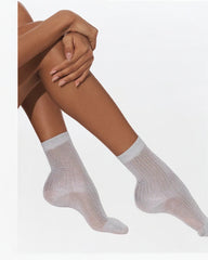 Beam Ribbed Lurex Cotton Sock