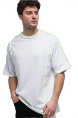 Cotton Tshirt - White Green Line