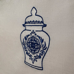 Ginger Jars Set of 4 Embroidered Artwork