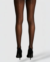 Satellite Crystal Back Seam Tights