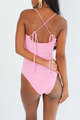 Mirrored Sea One Piece Swimsuit - Pink