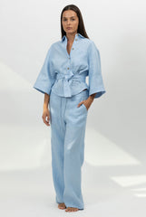 Blue Heavy Linen Shirt Perfect Days
