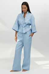 Blue Heavy Linen Shirt Perfect Days