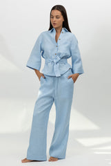 Blue Heavy Linen Shirt Perfect Days