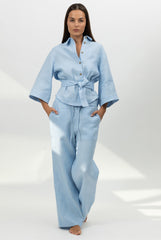 Blue Heavy Linen Shirt Perfect Days