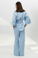 Blue Heavy Linen Shirt Perfect Days