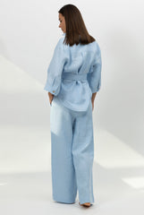 Blue Heavy Linen Shirt Perfect Days