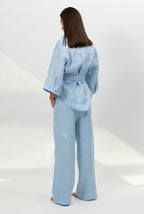 Blue Heavy Linen Shirt Perfect Days