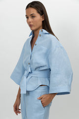 Blue Heavy Linen Shirt Perfect Days