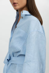 Blue Heavy Linen Shirt Perfect Days