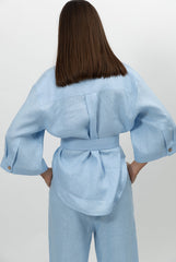 Blue Heavy Linen Shirt Perfect Days