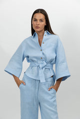 Blue Heavy Linen Shirt Perfect Days