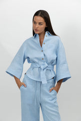 Blue Heavy Linen Shirt Perfect Days