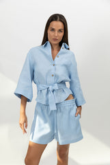 Blue Heavy Linen Shirt Perfect Days