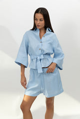 Blue Heavy Linen Shirt Perfect Days