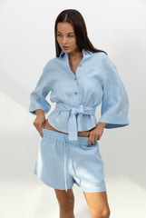 Blue Heavy Linen Shirt Perfect Days