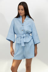 Blue Heavy Linen Shirt Perfect Days