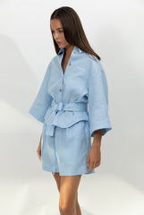 Blue Heavy Linen Shirt Perfect Days