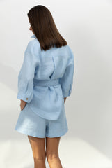 Blue Heavy Linen Shirt Perfect Days