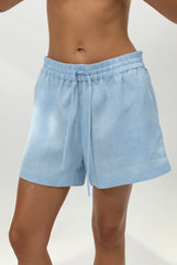 Blue Heavy Linen Shorts Perfect Days