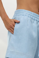 Blue Heavy Linen Shorts Perfect Days