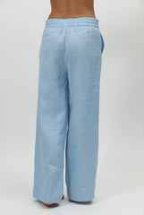 Blue Heavy Linen Wide-Leg Pants Perfect Days