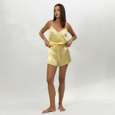 The Lady Silk Shorts Panna Cotta