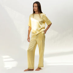 The Lady Silk Pants Panna Cotta