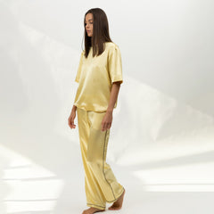 The Lady Silk Pants Panna Cotta