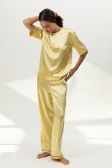 The Lady Silk T-Shirt Panna Cotta