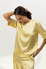 The Lady Silk T-Shirt Panna Cotta