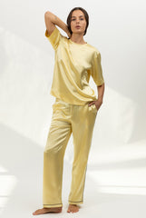 The Lady Silk Pants Panna Cotta