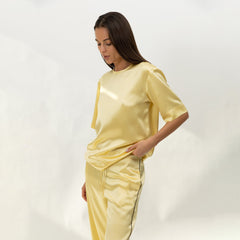 The Lady Silk T-Shirt Panna Cotta