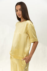 The Lady Silk T-Shirt Panna Cotta
